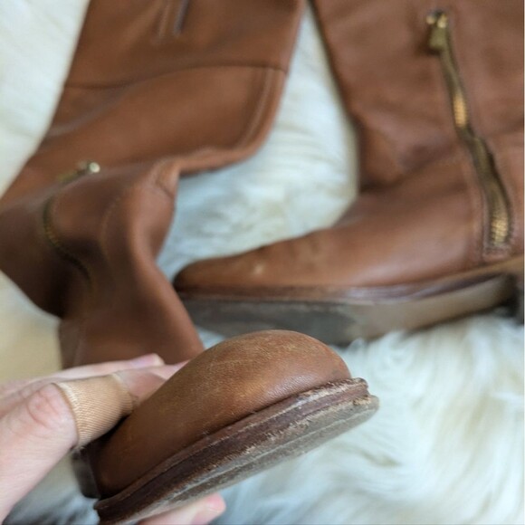 Coach Martta Tall Riding Boots Womens Leather Gold Hardware Tan Brown Size 5 - Picture 9 of 9